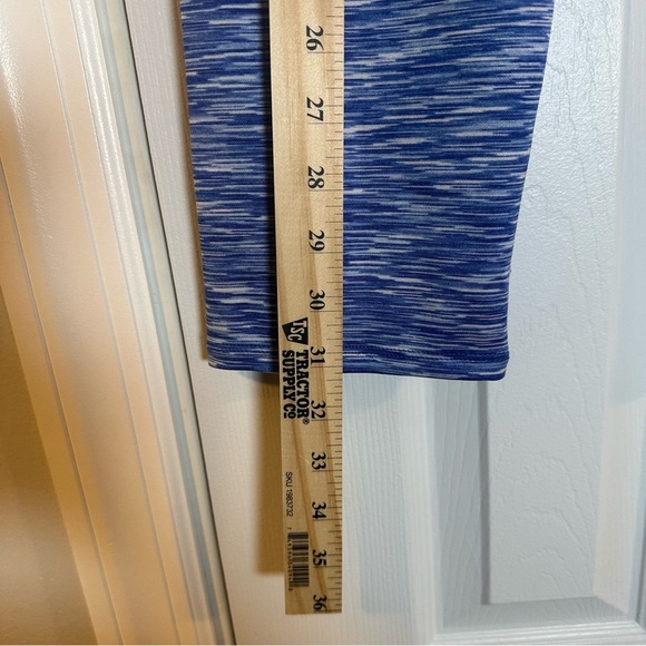 J Crew Factory AZ162 Space Dye Cropped Leggings Womens Medium Blue with Pockets - Picture 8 of 11